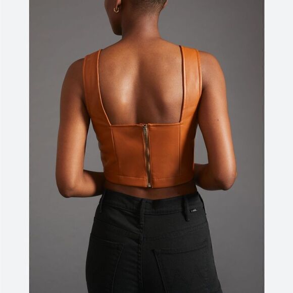 Maeve faux leather notch neck tank NWT - Picture 4 of 8